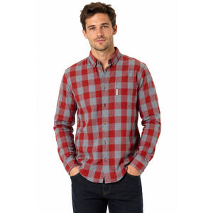 Ben Sherman Red Blue Plaid Button Down Long Sleeve Casual Shirt Mens sz Large